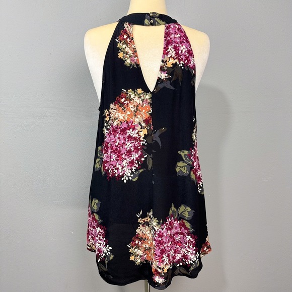 Staccato Floral Halter Top Blouse Size L Sleeveless‎ Boho Romantic Cottagecore - Picture 4 of 8